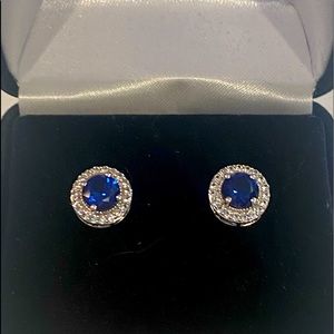 Lab created sapphire earrings